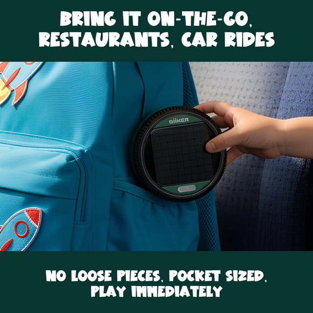 Child playing with GiiKER Super Reversi smart board game featuring auto-referee technology.