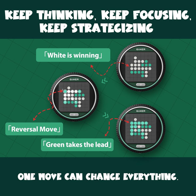 Step-by-step light guide tutorial on GiiKER Super Reversi smart board game.