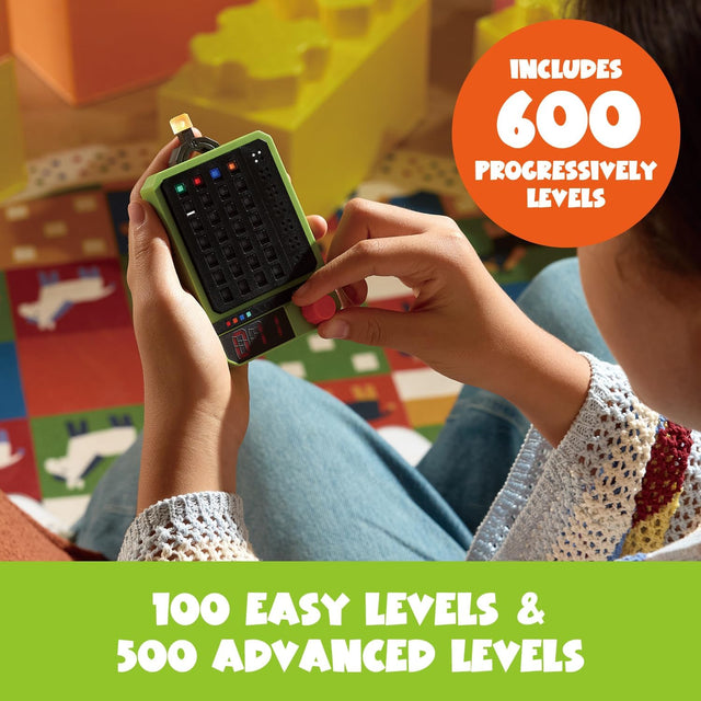 Handheld GiiKER Super Decoder featuring 600 progressive logic challenges for all ages.