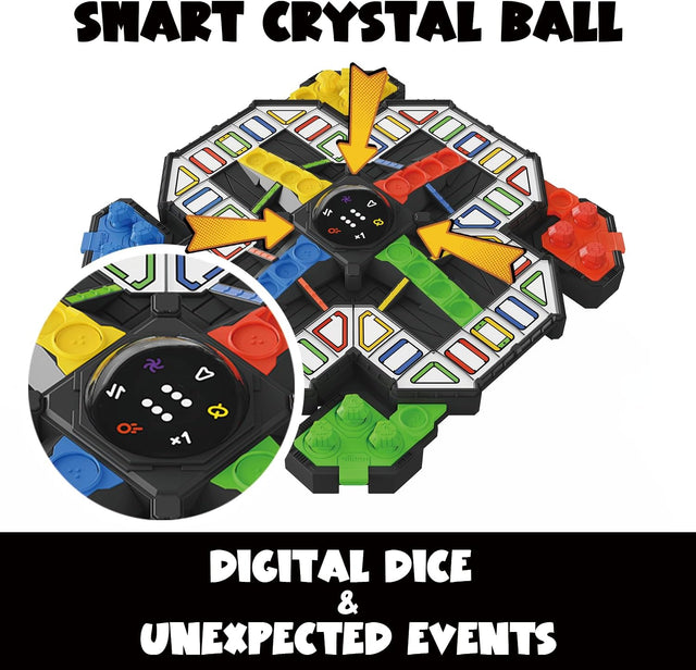 Close-up of the smart crystal ball digital dice on the GiiKER Super Ludo electronic game.