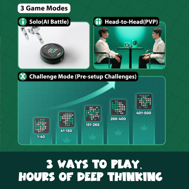 Step-by-step light guide tutorial on GiiKER Super Reversi smart board game.