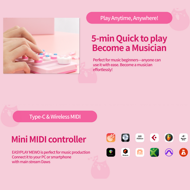 Pocket Music Keyboard EASYPLAY MEOW Package