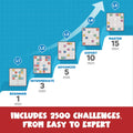Progression chart showing 2500 levels from easy to expert on GiiKER Smart Sudoku.