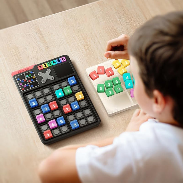 Child developing smart thinking and logic skills with GiiKER Smart Sudoku.