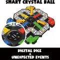 Close-up of the smart crystal ball digital dice on the GiiKER Super Ludo electronic game.