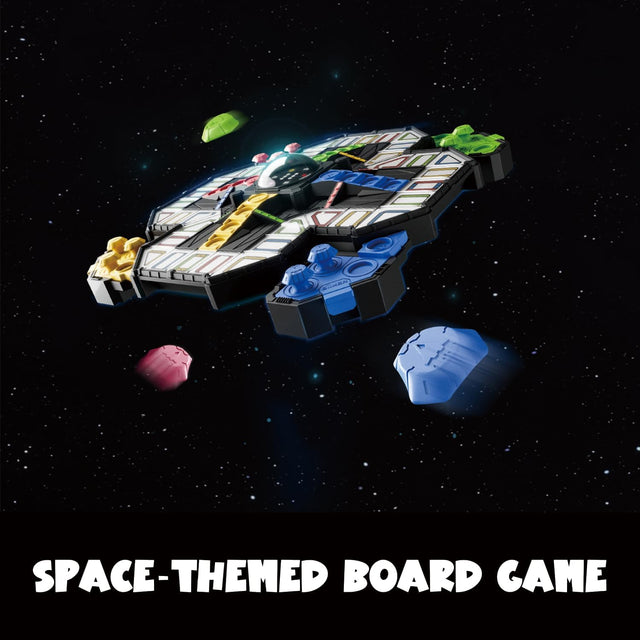 Immersive space-themed visuals of the GiiKER Super Ludo electronic strategy game.