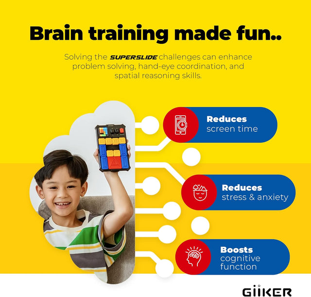 GiiKER Super Slide Puzzle Games With Travel Bag - Smarter Objects