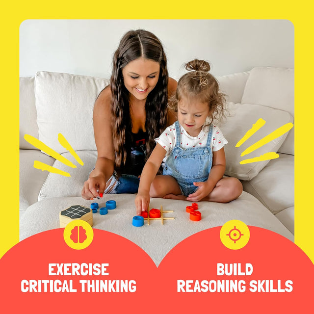 Mother and daughter building critical thinking and reasoning skills with GiiKER Tic-Tac-Toe.