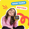 Young girl practicing focus and memory with the GiiKER Tic-Tac-Toe smart trainer.
